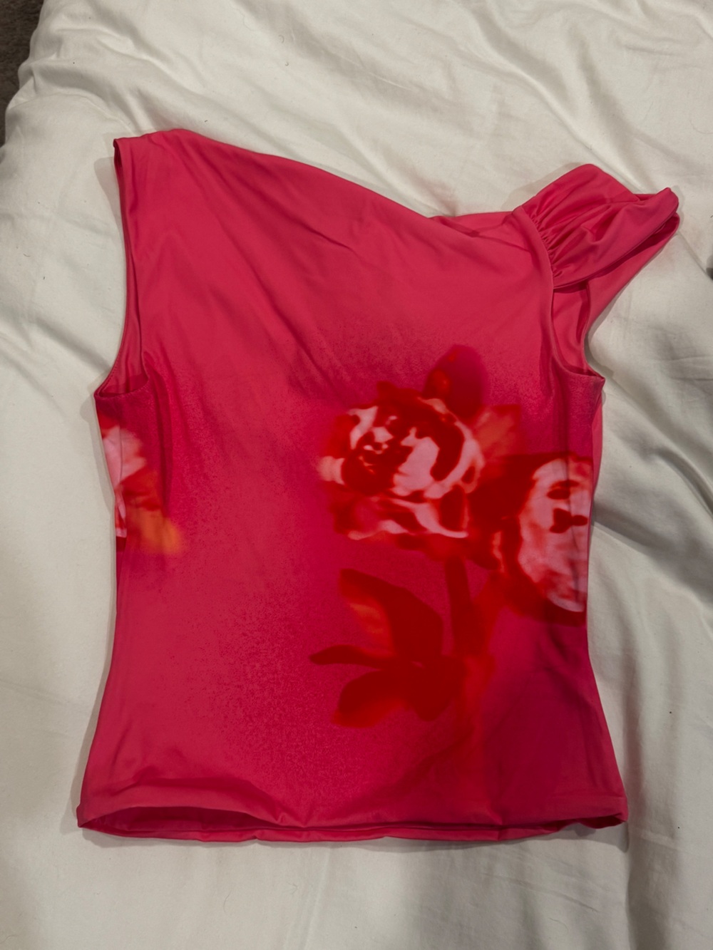 KHY One-Shoulder Pink Floral Top M